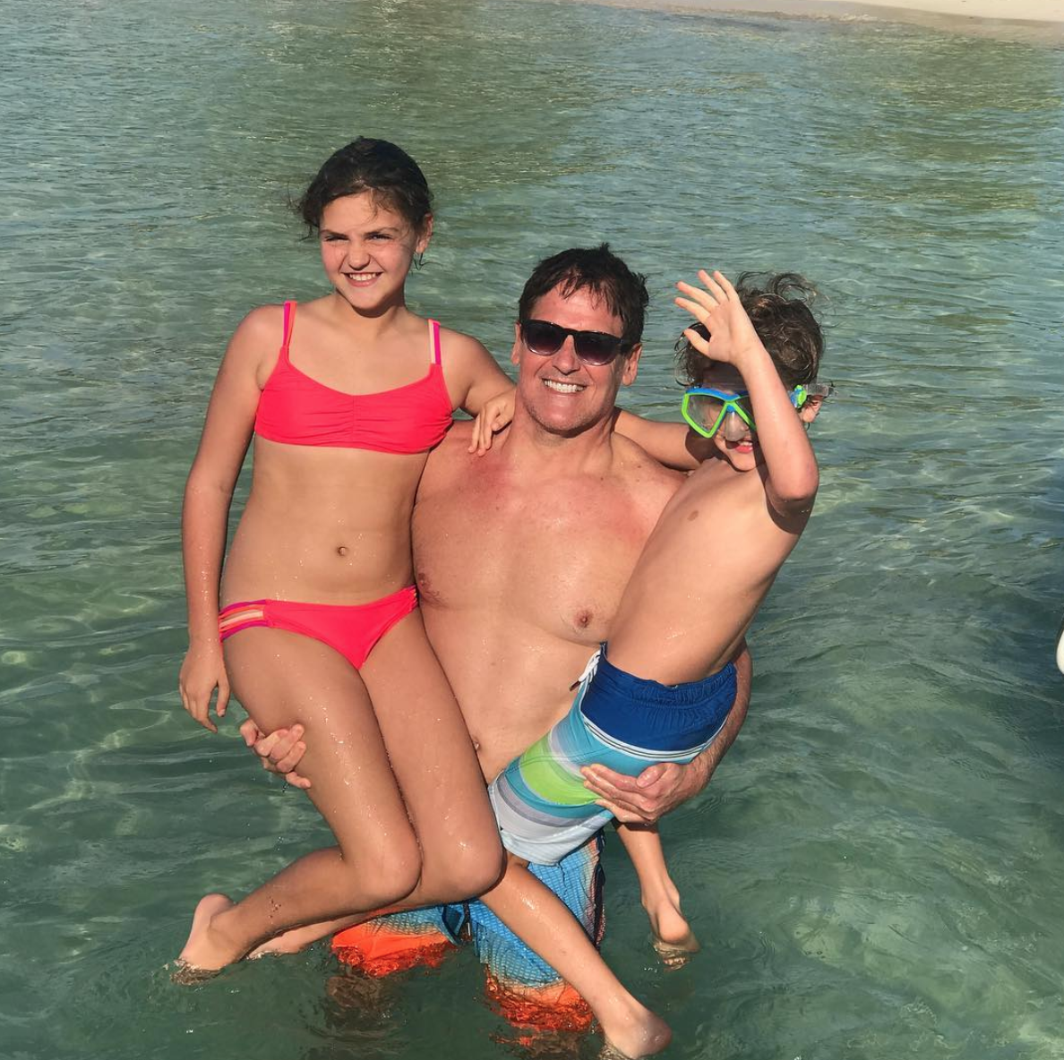 Mark Cuban with daughter Alexis and son