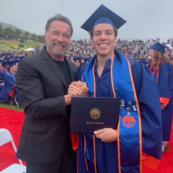 Arnold Schwarzenegger and son Joseph Baena graduating college
