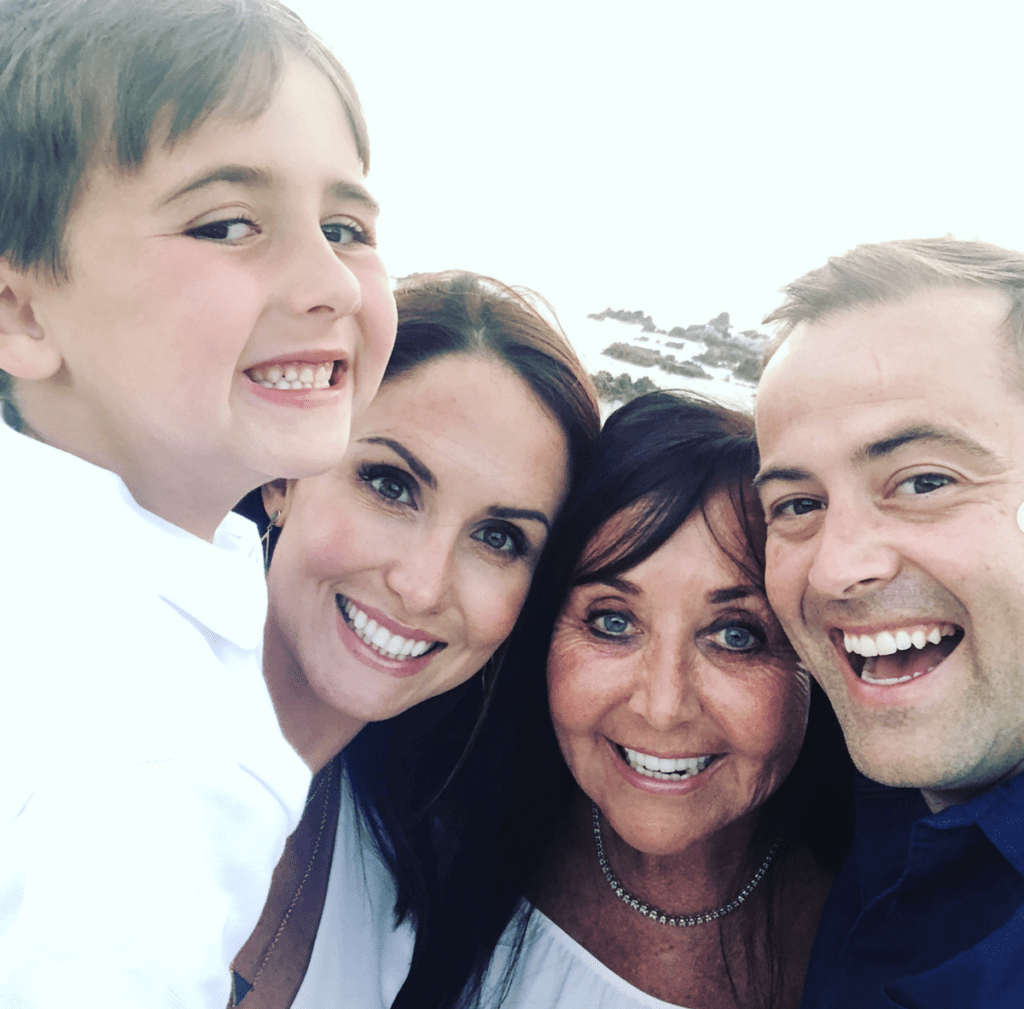 Adam Freeman with his mother, wife and son on vacation in Mexico