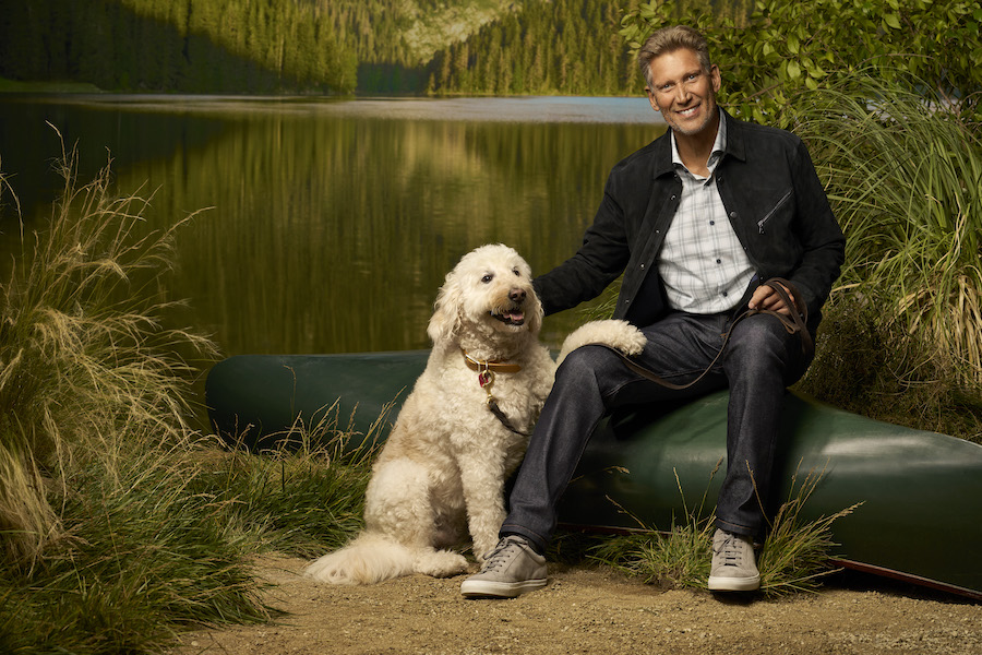 Gerry Turner from The Golden Bachelor with his goldendoodle